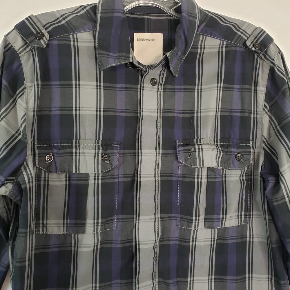 Life After Denim Plaid Button Up Mens Sz S Shirt Classic Collared Outdoor Casual - Picture 3 of 9